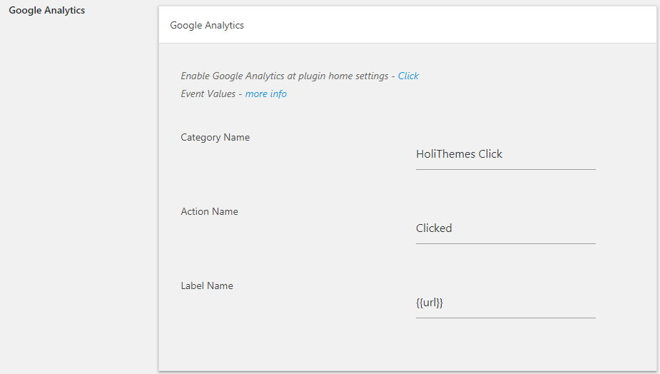 Google Analytics - Settings