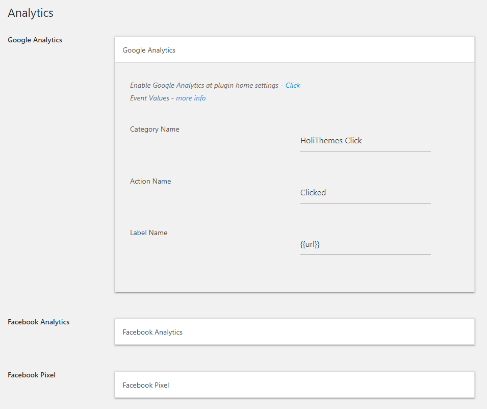 analytics custom values
